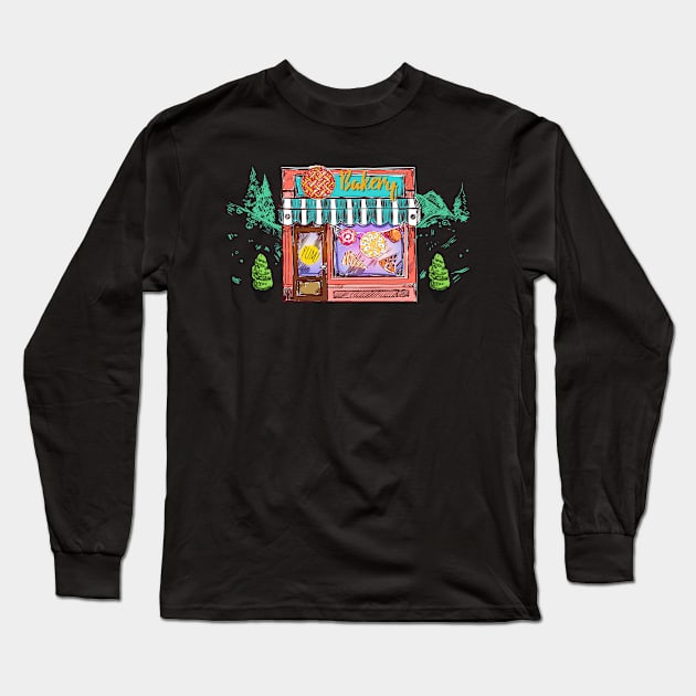 Farm Food Hand Drawn Long Sleeve T-Shirt by Mako Design 